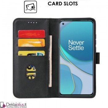 Dirbtinos odos dėklas - su skyreliais (telefonui Oneplus 8T) Dirbtinos odos dėklas - su skyreliais (telefonui Oneplus 8T)